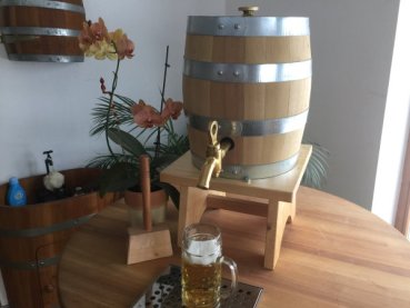 Holzbierfass 10 Liter – Holzkeg mit Edelstahlblase (VA)
